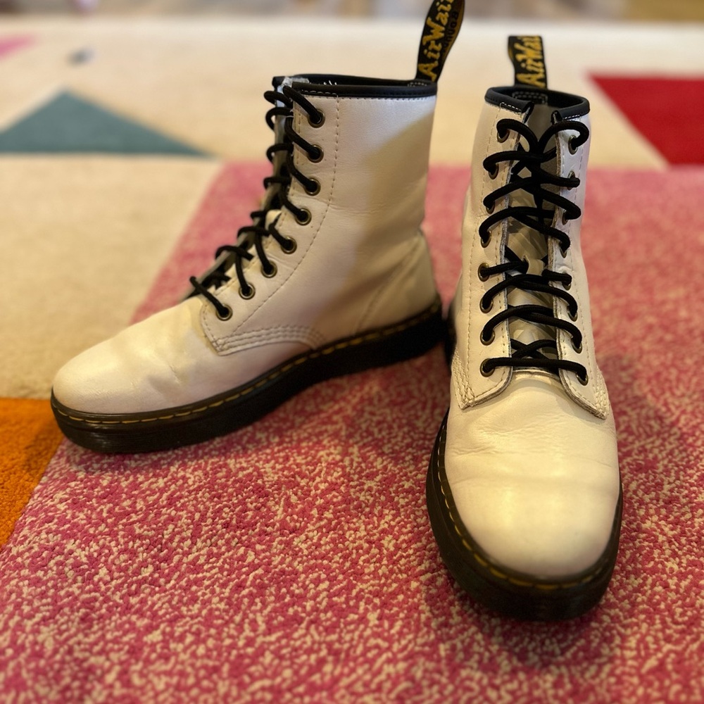 Dr. Martens White Combat Boots